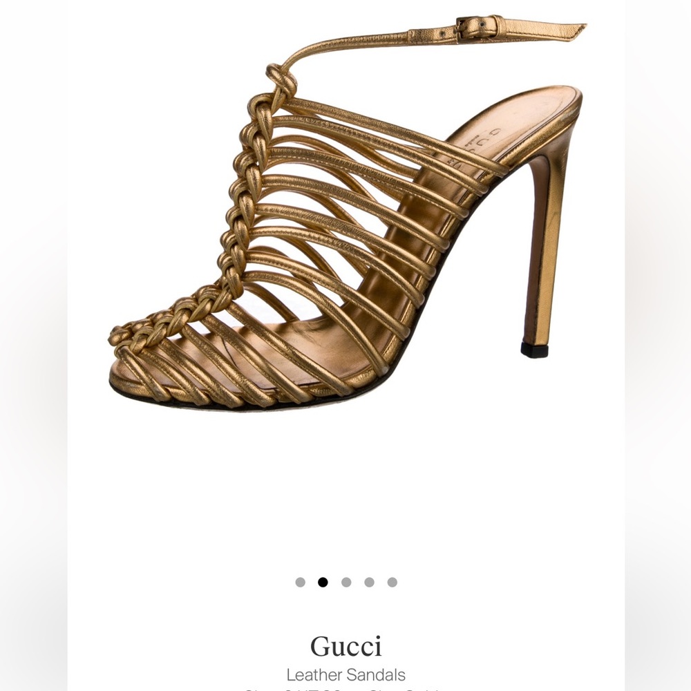 Gucci Leather sandal heels. Size 6 | IT 36. Gold